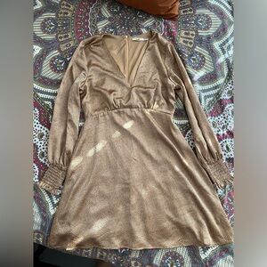 Franchesca’s Gold Satin Dress